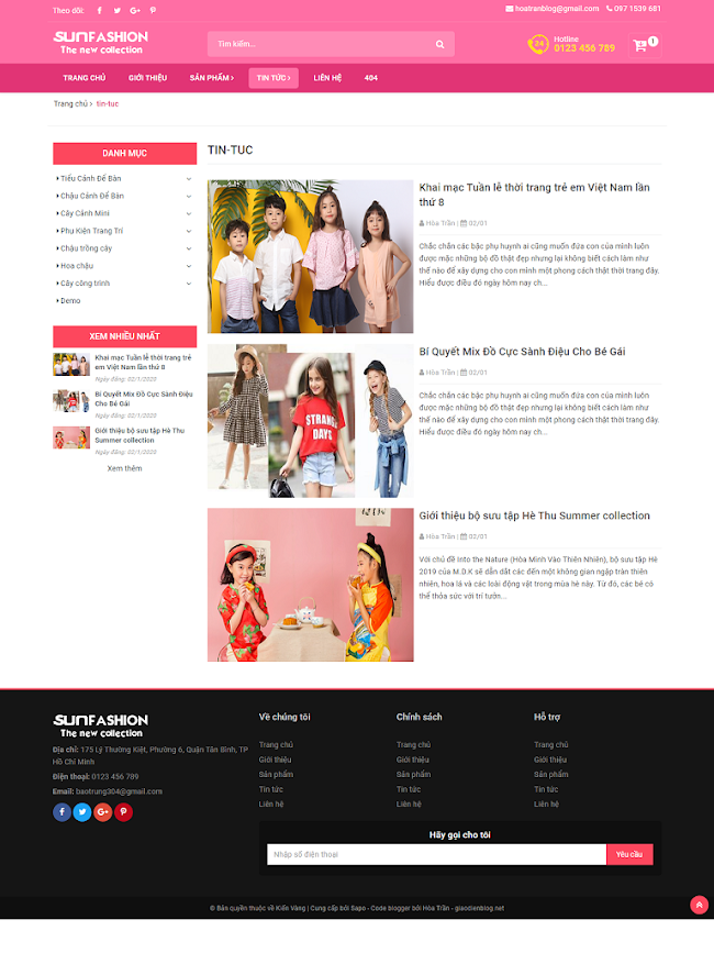 Template Blogspot bán hàng thời trang đẹp chuẩn SEO